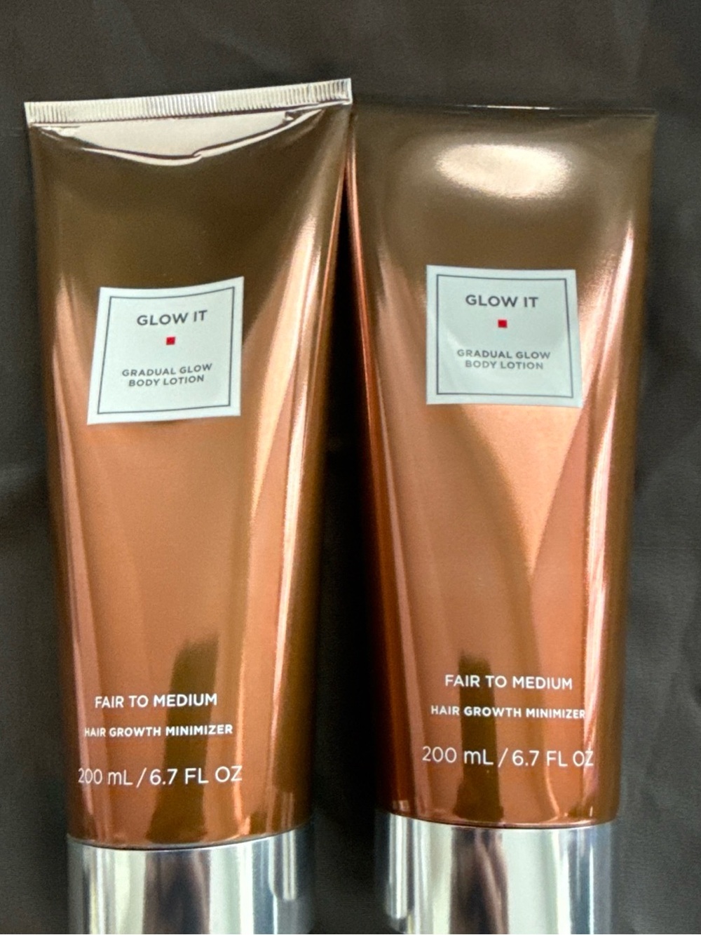2x Gradual Glow Body Lotion - Fair to Medium, Bronzing; Hair Growth Minimizer